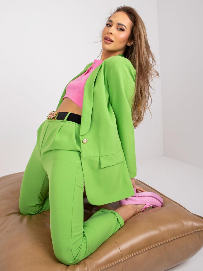 Svetlo zelené elegantné sako s dlhým rukávom