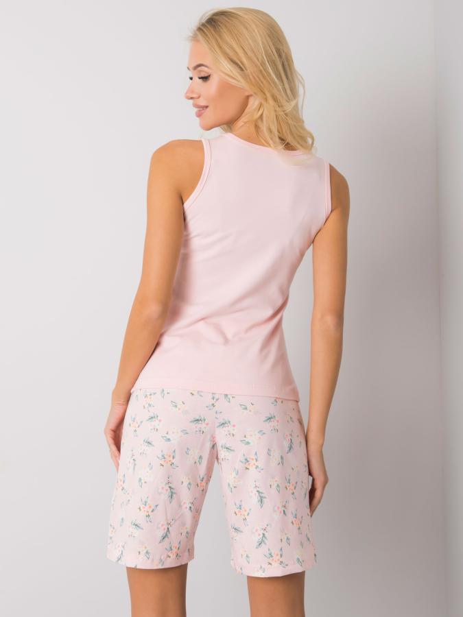 Svetlo ružové dámske pyžamo so vzormi