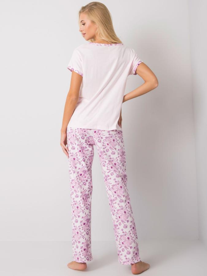 Dámske pyžamo svetloružové s potlačou