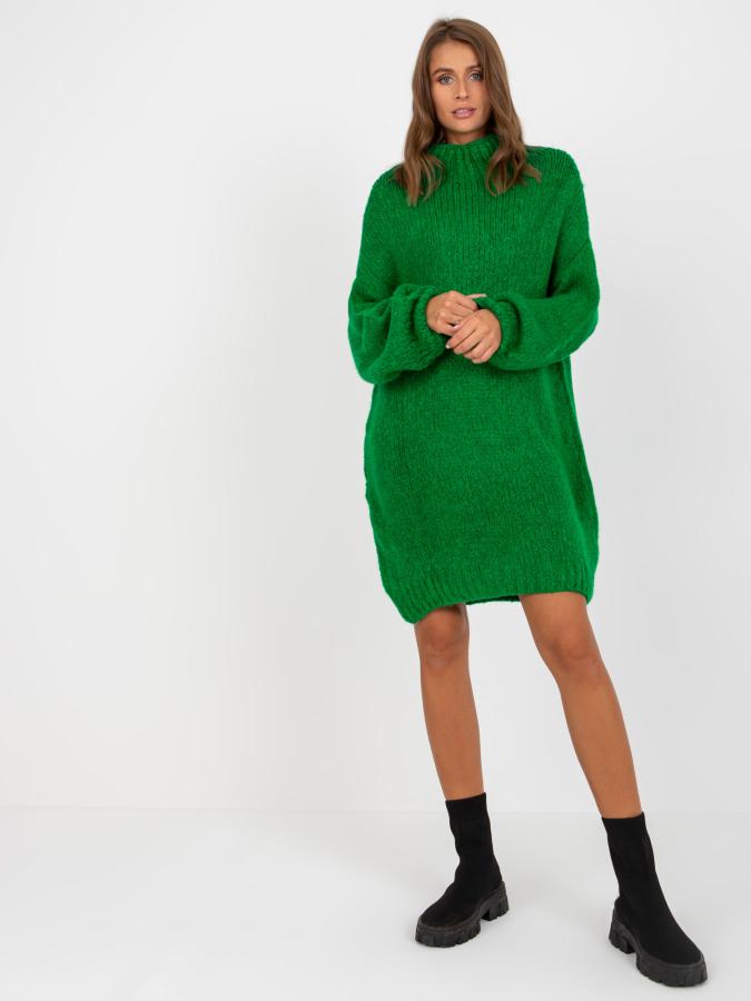 Tmavo zelené svetrové šaty Violetty