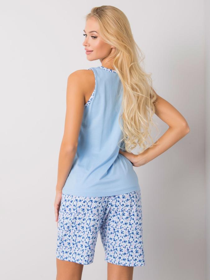 Modré vzorované dvojdielne pyžamo