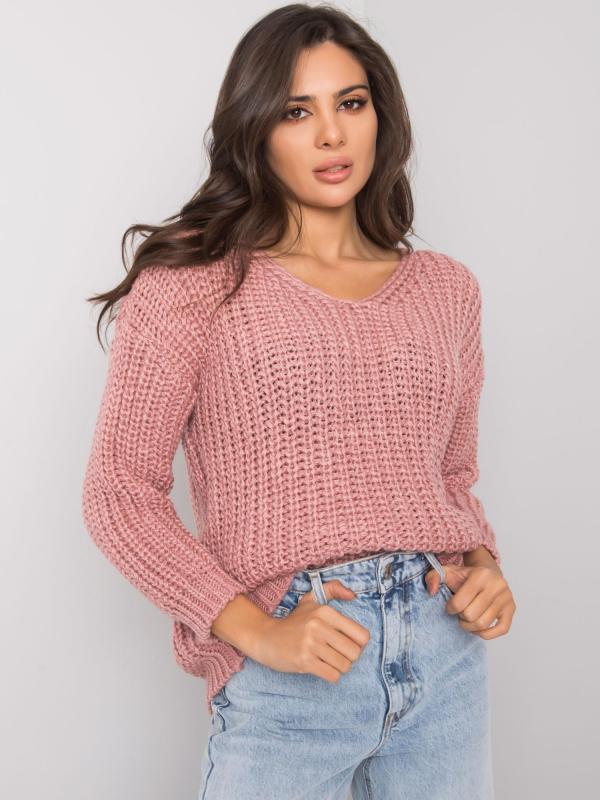 Rue Paris Tmavo ružový dámsky pletený sveter