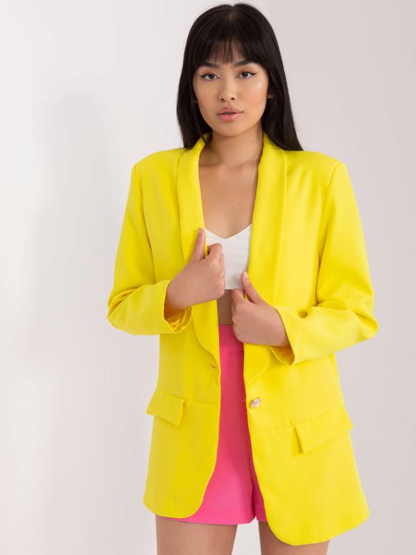 Žlté elegantné sako s dlhým rukávom