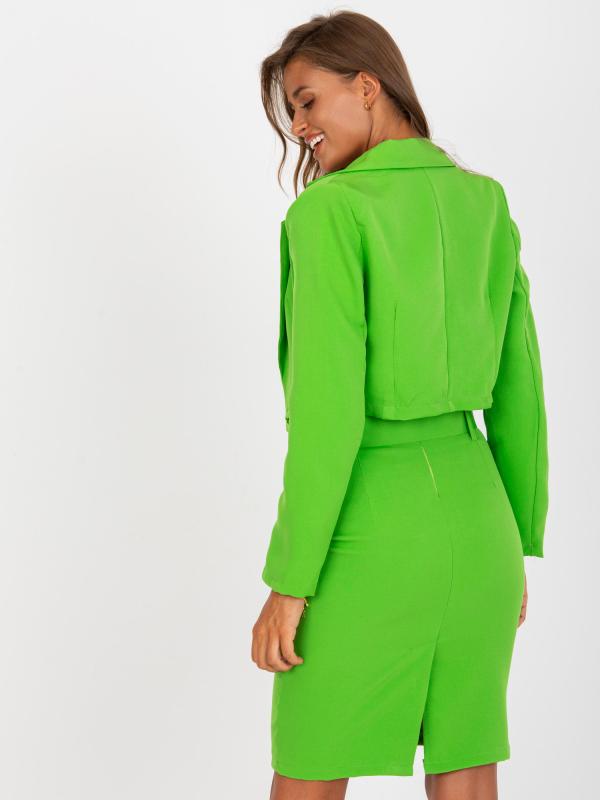 Krátke elegantné sako svetlo zelené