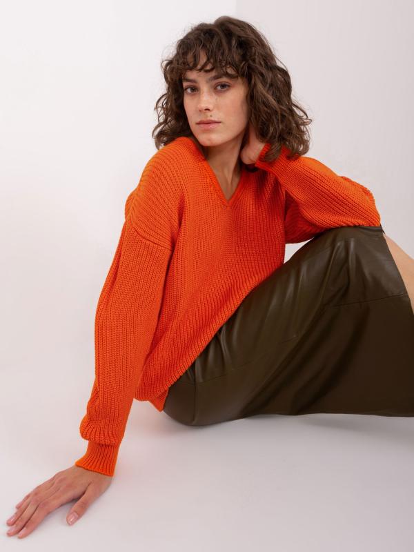 Pomarančový oversize sveter