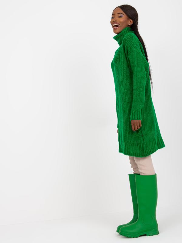 Zelený dlhý Turtleneck sveter Daventry Rue de PARIS