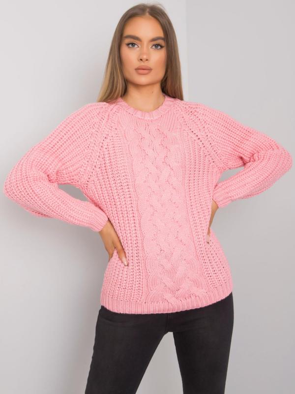 Rue Paris Ružový pletený dámsky sveter