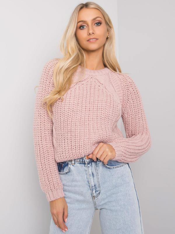 Rue Paris Tmavo ružový pletený sveter
