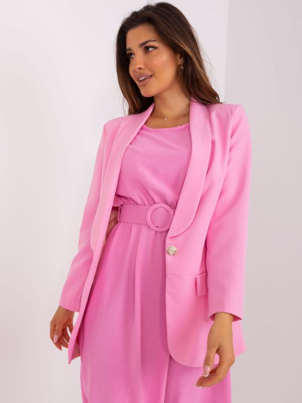 Ružové elegantné sako s dlhým rukávom