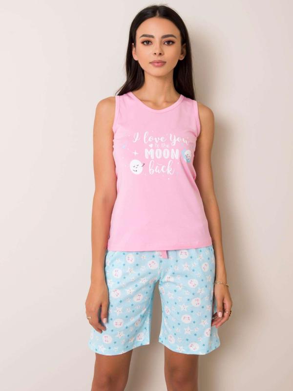 Ružovo-modré Pyžamo s potlačou