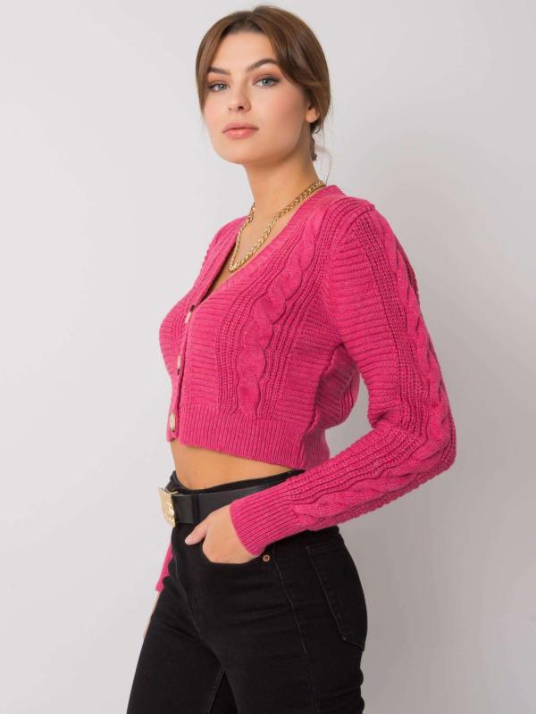 Rue Paris Tmavo ružový croptopový sveter
