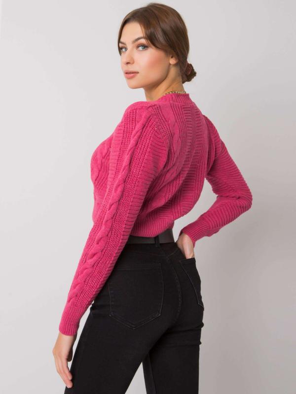 Rue Paris Tmavo ružový croptopový sveter