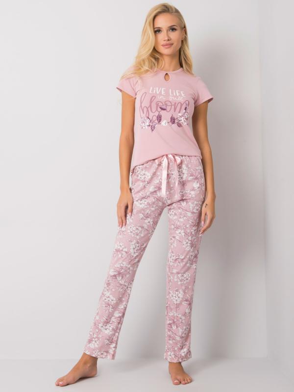 Svetlo ružové pyžamo s potlačou