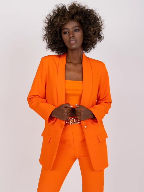 Pomarančové elegantné sako s dlhým rukávom