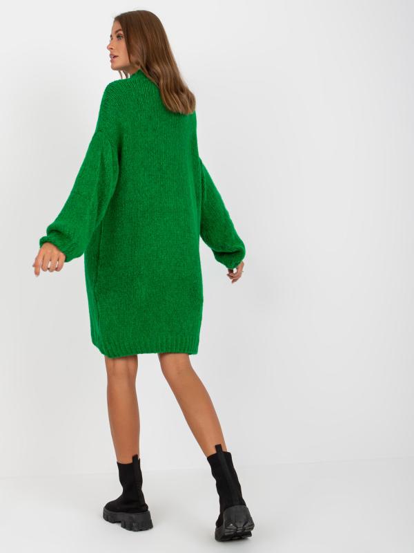 Tmavo zelené svetrové šaty Violetty