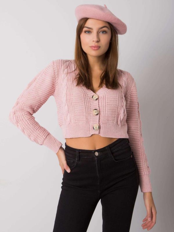 Rue Paris Svetlo ružový croptopový sveter