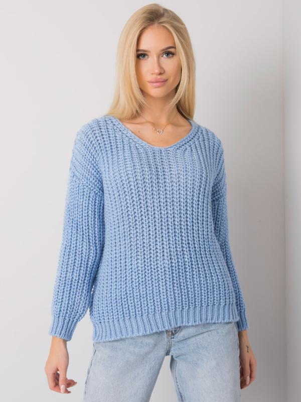 Rue Paris Nebesky modrý dámsky pletený sveter