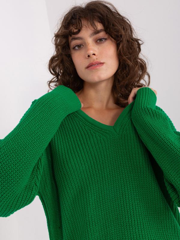 Zelený oversize sveter