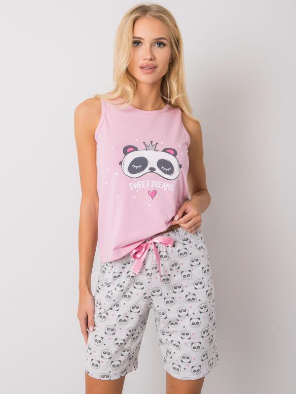 Ružové dámske pyžamo so vzormi
