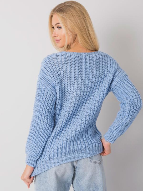 Rue Paris Nebesky modrý dámsky pletený sveter