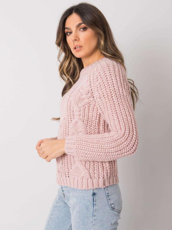 Svetlo ružový pletený sveter Axton RUE de PARIS