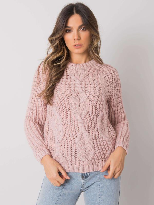 Svetlo ružový pletený sveter Axton RUE de PARIS