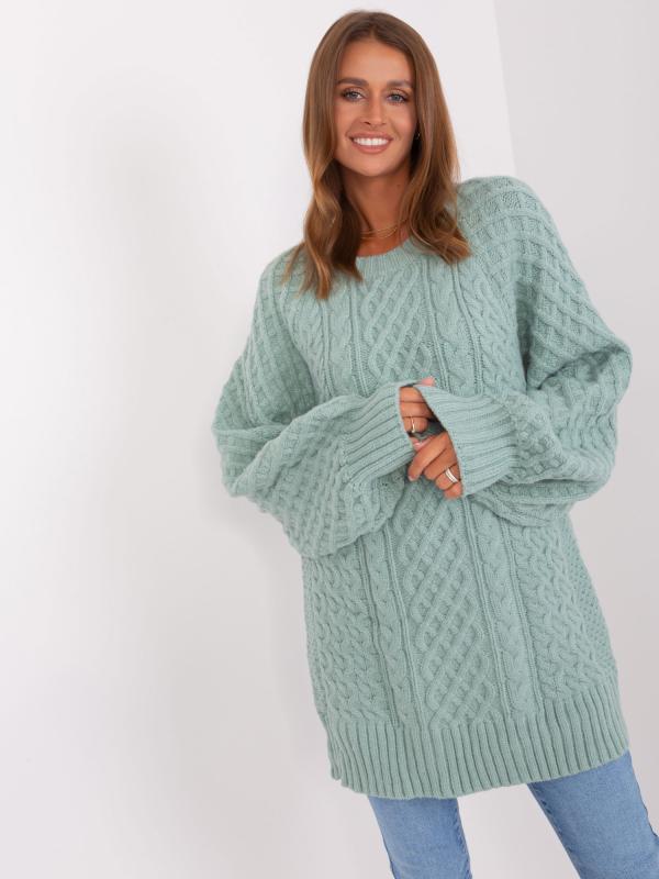 Mätové pletené svetrové minišaty