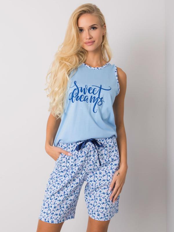 Modré vzorované dvojdielne pyžamo