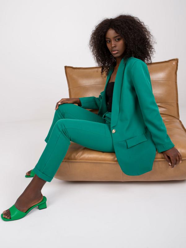 Zelené elegantné sako s dlhým rukávom