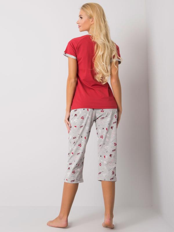 Dvojdielne červené dámske pyžamo