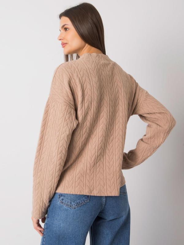 Tmavo béžový sveter s jemným vzorom Braley Rue de Paris